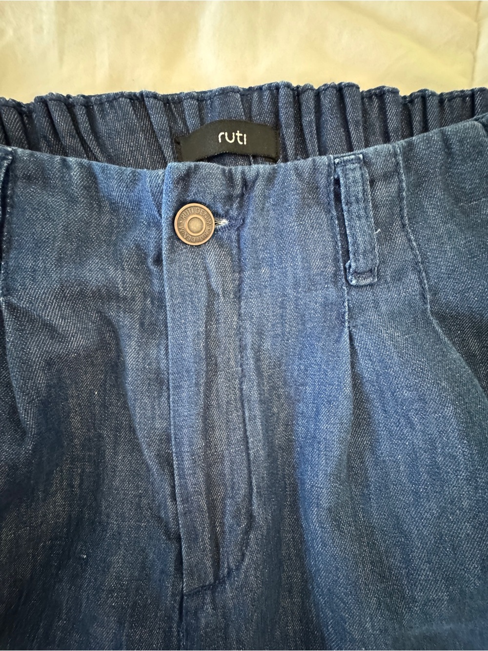 Ruti Ebb and Flow Wide Leg Denim Pants Dark Wash Size 1 Cotton Linen EUC - Picture 6 of 14